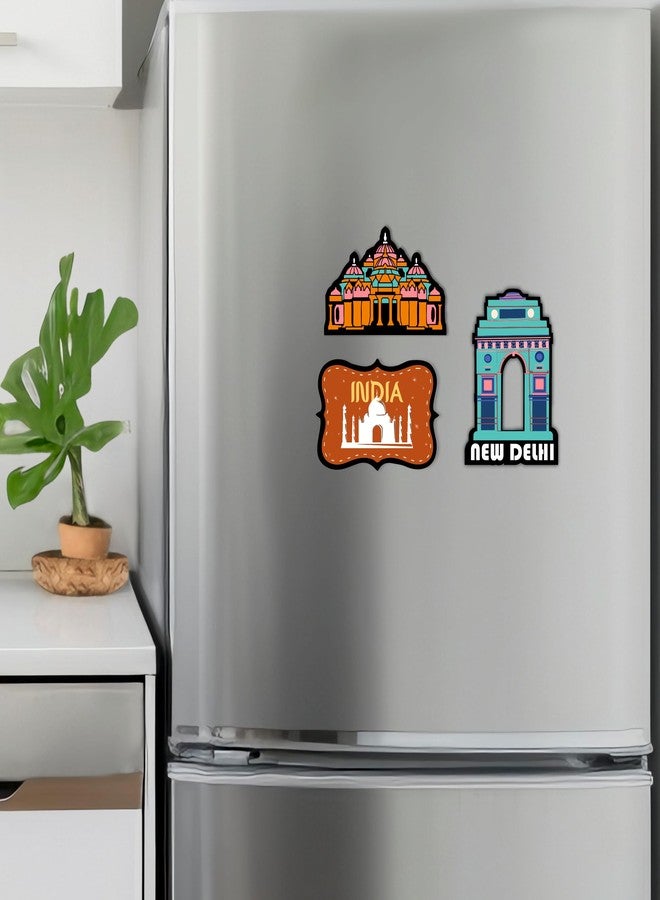 Giftplease India Gate Delhi Fridge Magnets- Set of 3 | Travel Souvenir | Refrigerator Magnet | Gifts | Decorative Items for Kitchen Fridge Magnets Set | Multicolor (FM_35) - Image 2